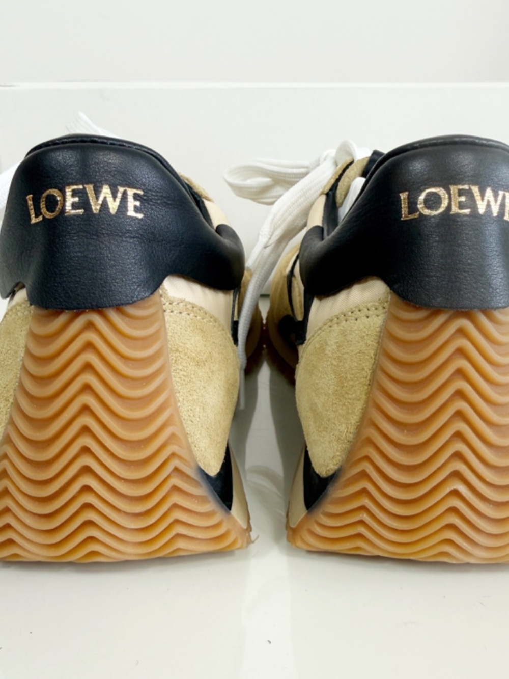 Loewe Flow Runner Suede and Leather Sneakers - Beige - Picture 12 of 14